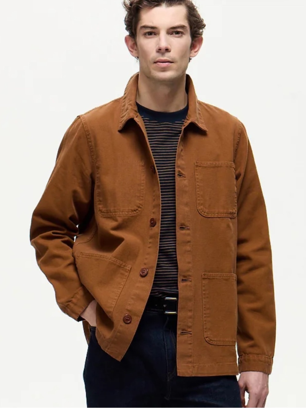 LAFAURIE DELAUNAY LIGHTWEIGHT CANVAS PAINTER JACKET Brown Utility Barn Coat